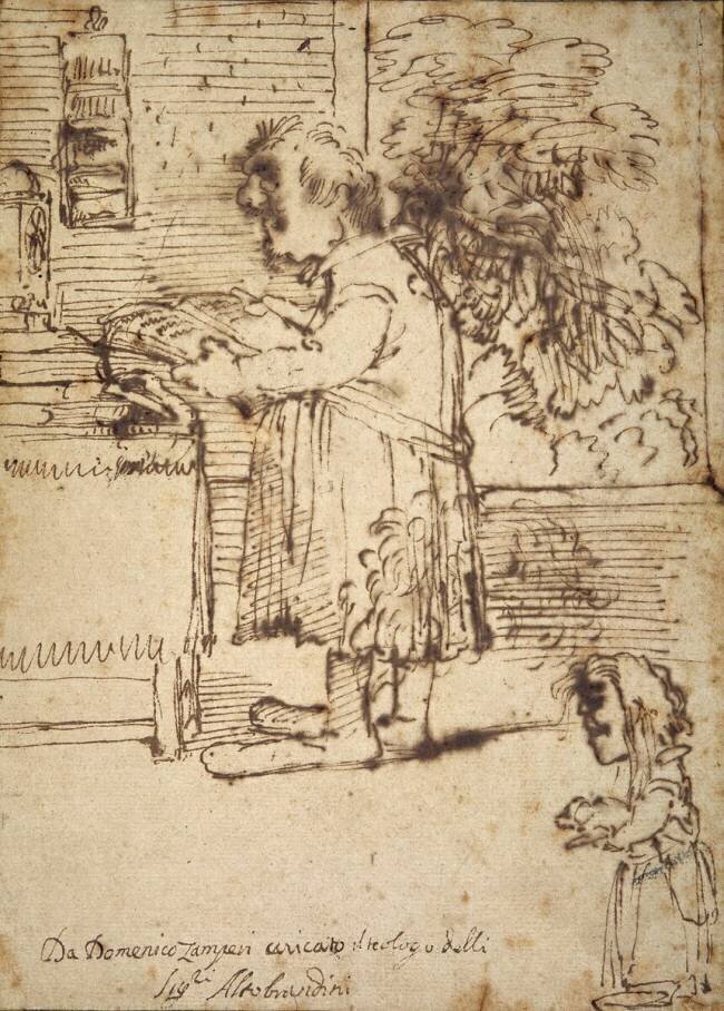 Caricature of the Aldobrandini theologian Domenichino