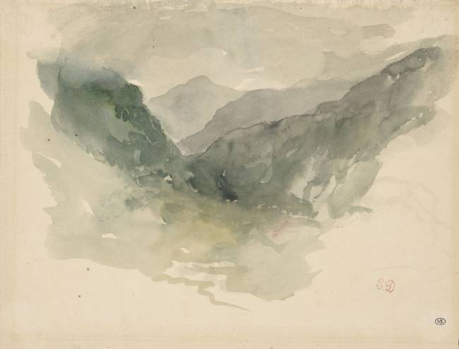 Chaîne de montagnes dans la brume Eugène Delacroix