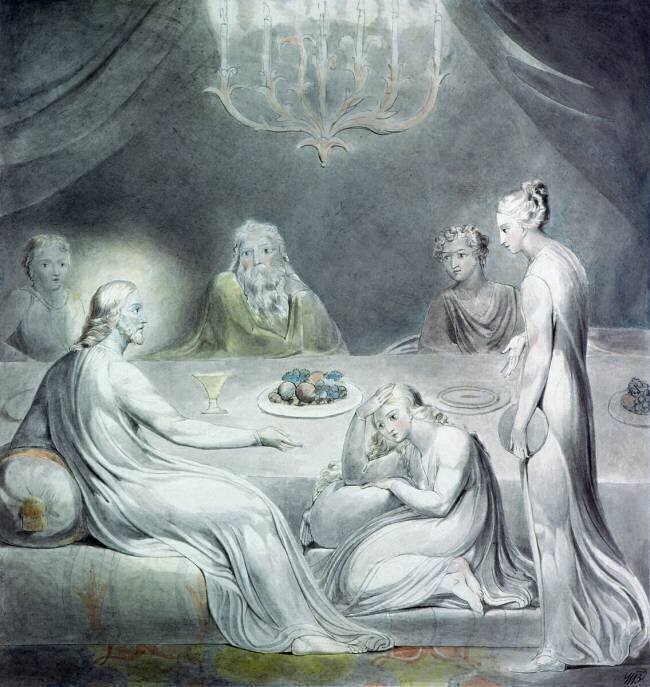 Christ in the House of Martha and Mary or The Penitent Magdalen William Blake