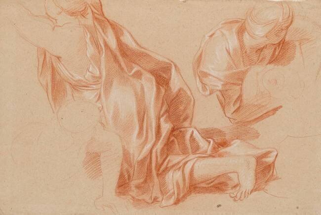 Deux draperies Charles Le Brun