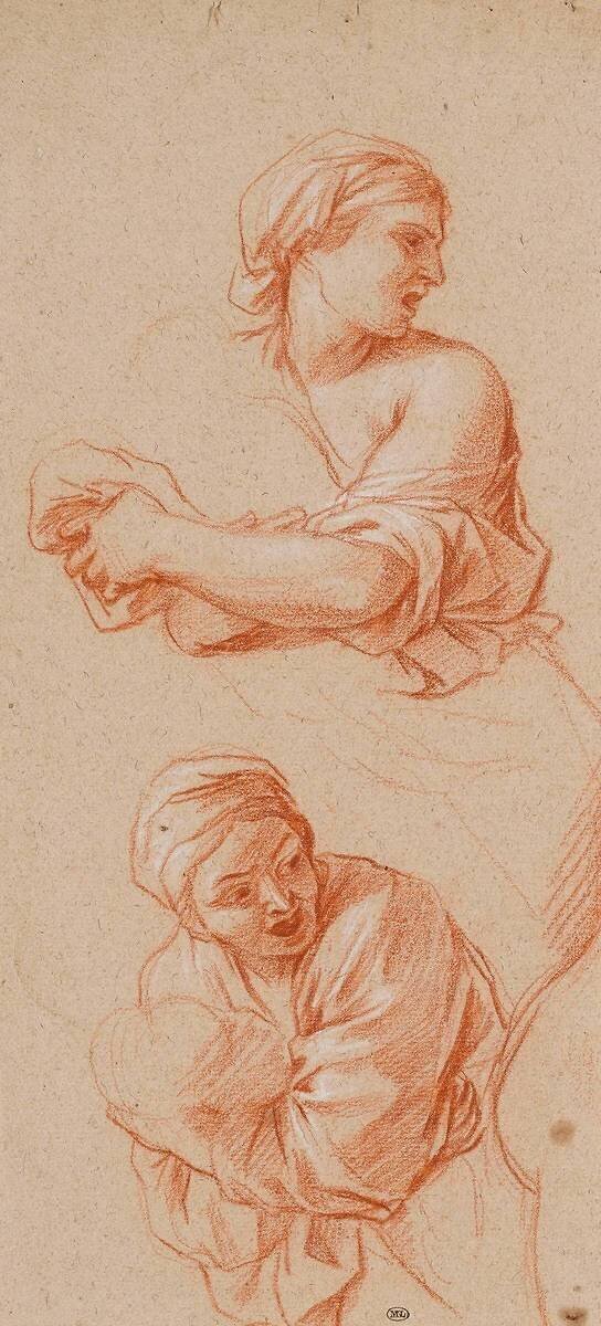 Deux femmes à mi-corps Charles Le Brun