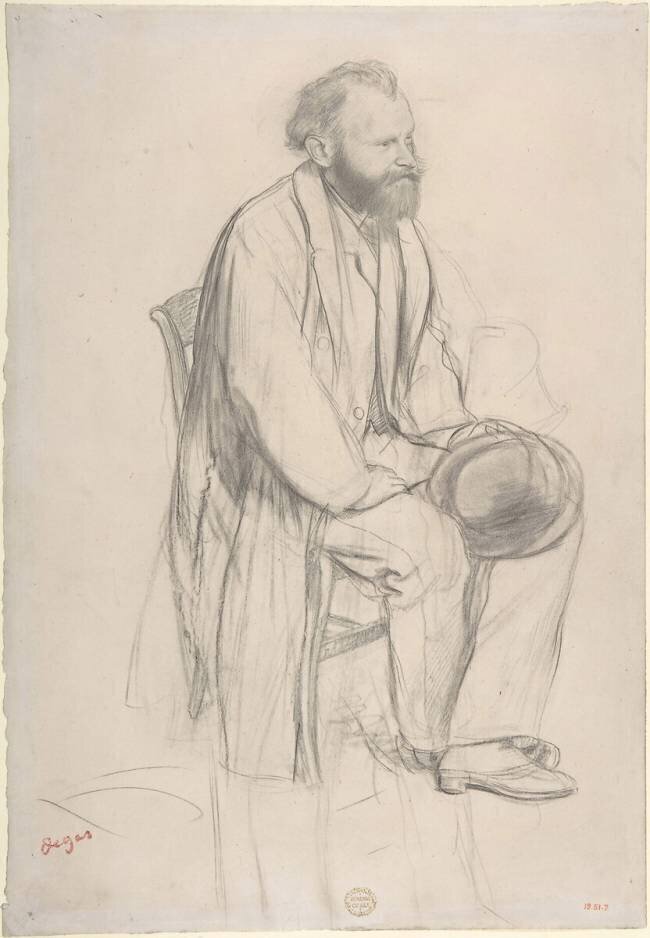 Édouard Manet seated Edgar Degas