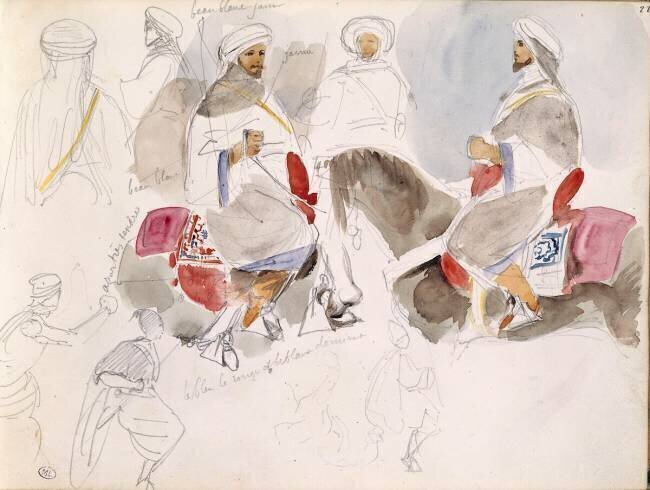 Etude de cavaliers arabes Eugène Delacroix