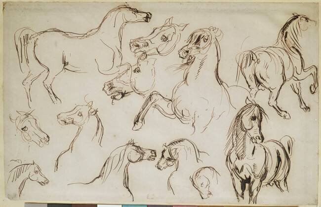 Etude de chevaux Eugène Delacroix