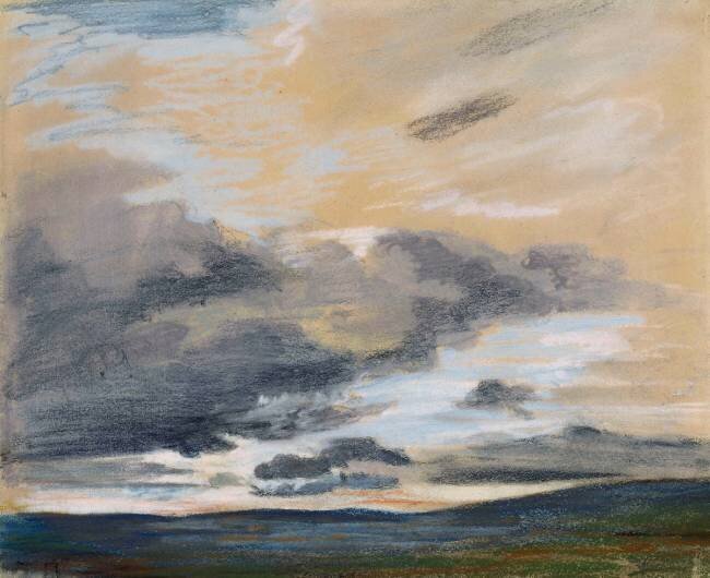 Etude de ciel au crépuscule Eugène Delacroix