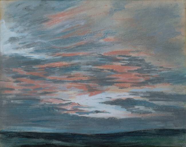 Etude de ciel au soleil couchant Eugène Delacroix