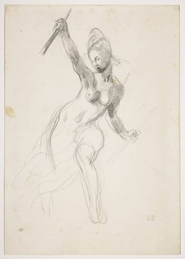 Etude pour la "Liberté guidant le peuple" Eugène Delacroix