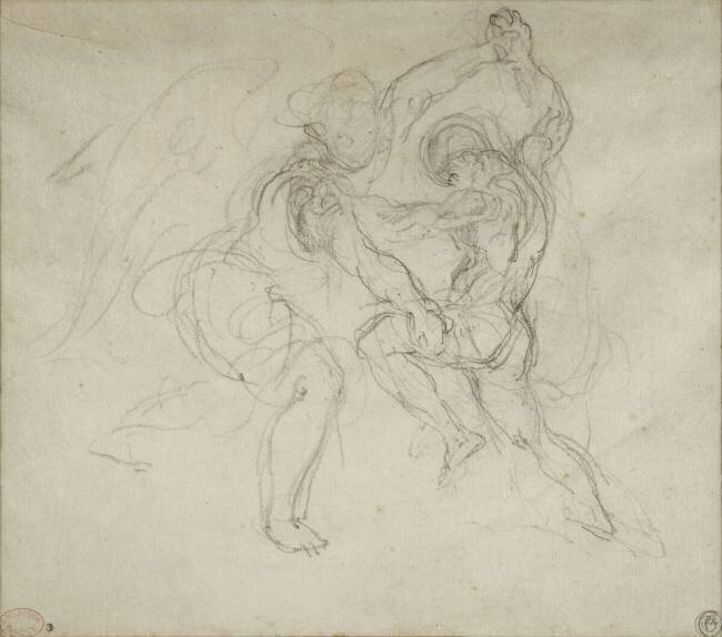 Etude pour la lutte de Jacob et de l'ange Eugène Delacroix