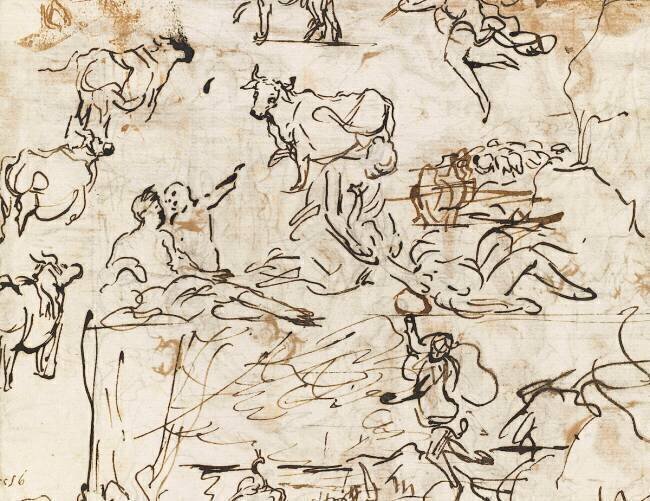 Etudes de personnages et d'animaux Nicolas Poussin