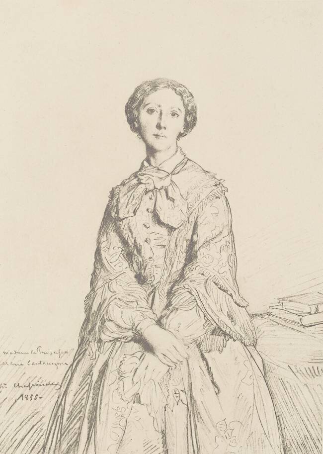 Gravure en facsimilé : Portrait de la princesse Marie Cantacuzene Théodore Chasseriau