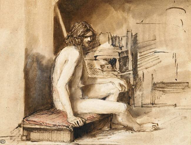 Homme nu assis Rembrandt