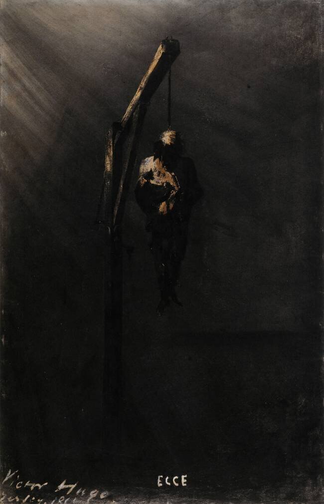 Homme pendu à un gibet Victor Hugo