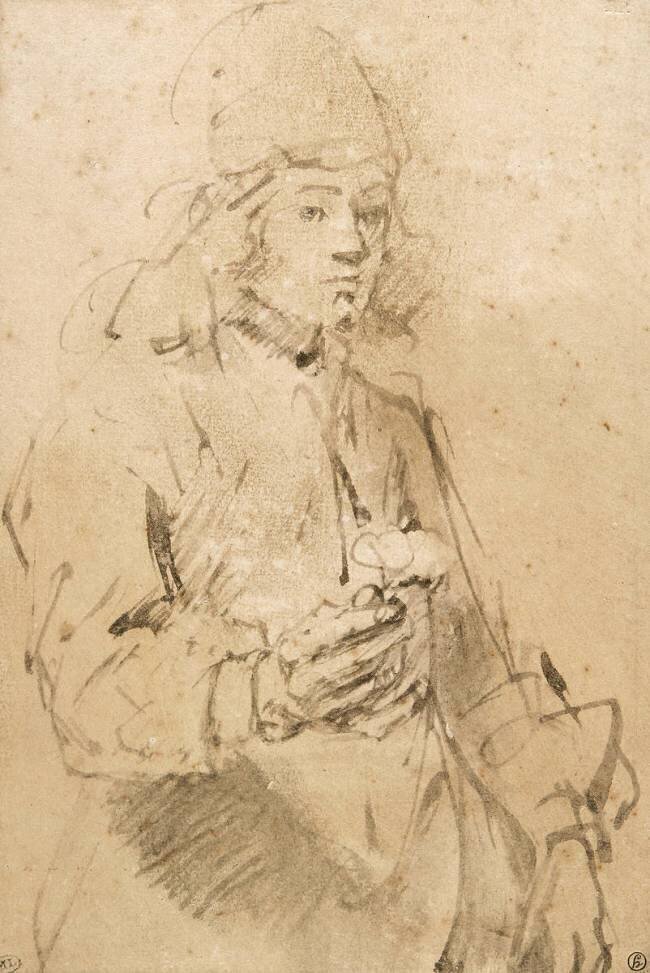 Jeune homme (Titus ?) tenant une fleur Rembrandt