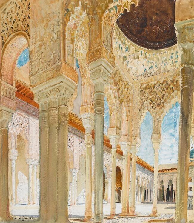 La cour des Ambassadeurs au palais de l'Alhambra Henri-Victor Regnault