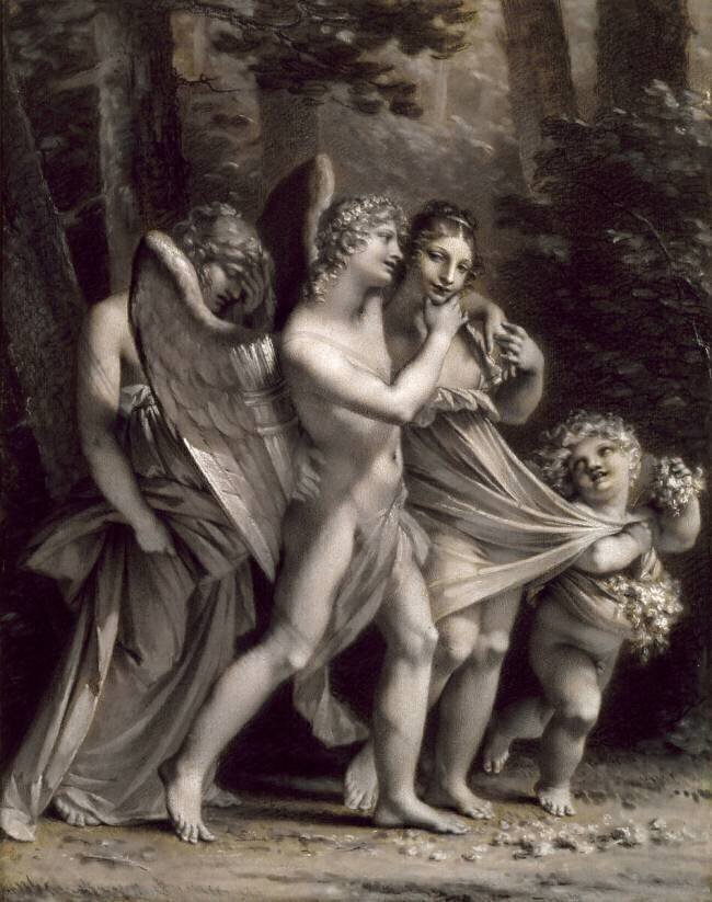 L'Amour séduit l'innocence, le plaisir l'entraîne, le repentir les suit Pierre Paul Prud'hon