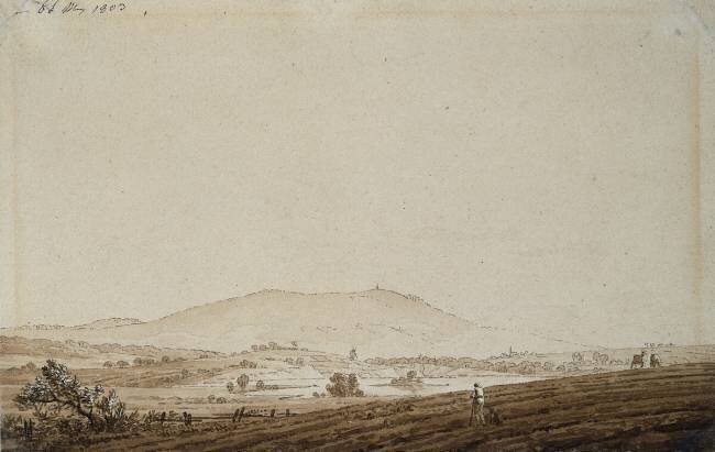 Landscape in Bohemia with a view of Mount Jeschken Caspar David Friedrich