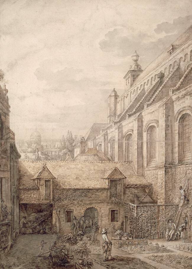 Le jardin près de l'église Louis Nicolas van Blarenberghe