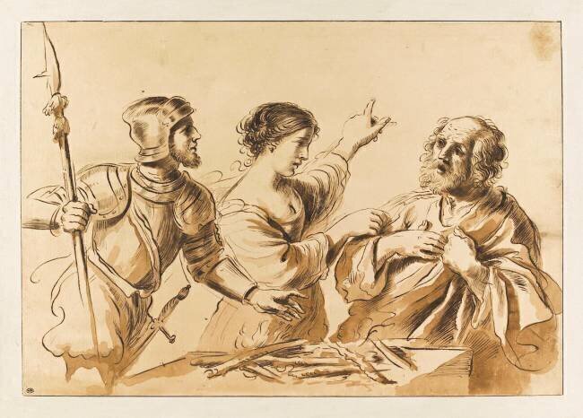 Le renoncement de saint Pierre Guercino (after)