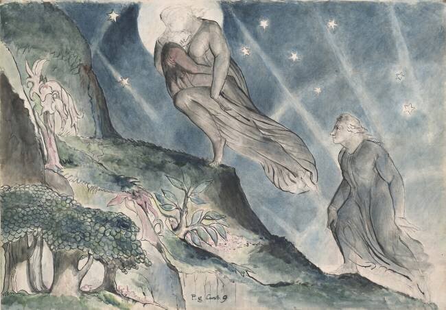Lucia carrying Dante in his sleep William Blake