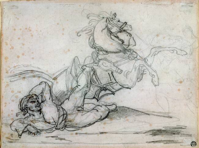 Mameluke falling beneath his horse Théodore Géricault