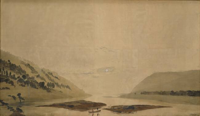 Mountainous Landscape with River in the Morning Caspar David Friedrich