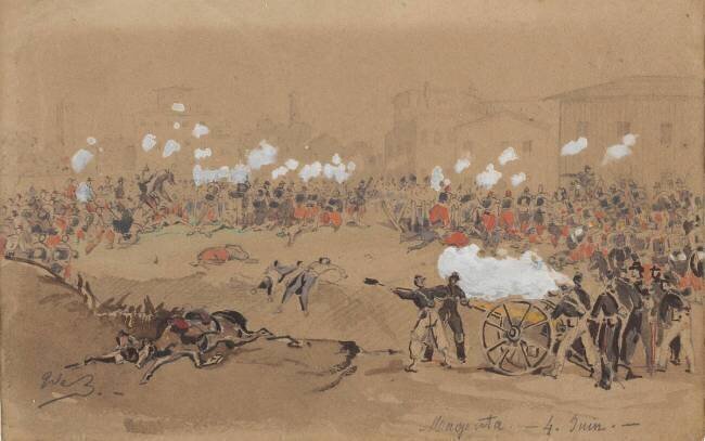 Napoléon III aux combats de rues de Magenta, 4 juin 1859 Joseph-Louis-Hippolyte Bellangé
