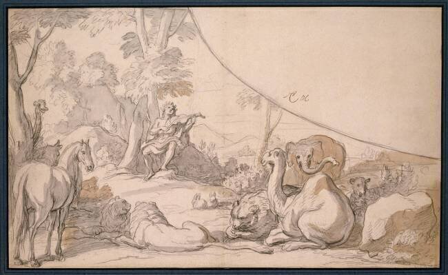 Orphée charmant les animaux Charles Le Brun