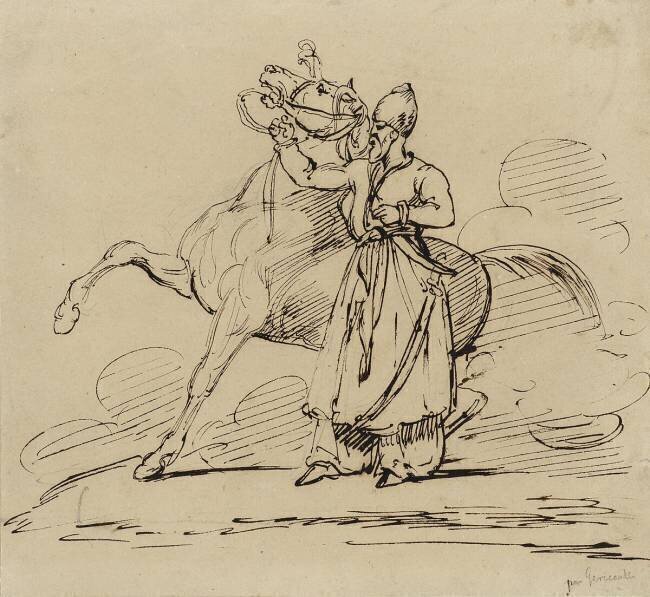 Persian holding a horse Théodore Géricault
