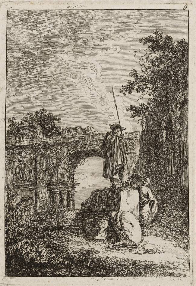Plate Eight from Evenings in Rome Hubert Robert