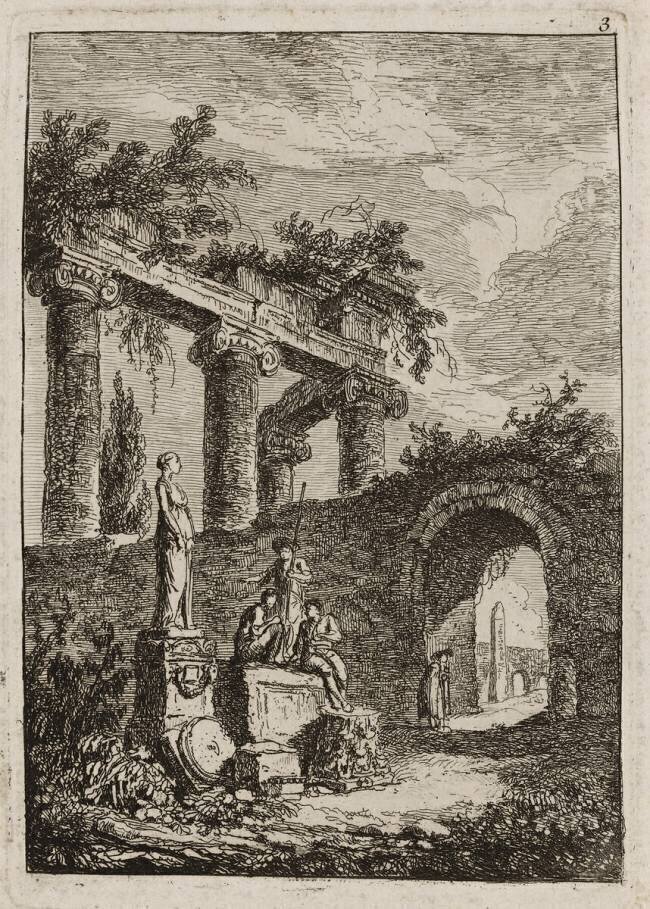 Plate Three from Evenings in Rome Hubert Robert