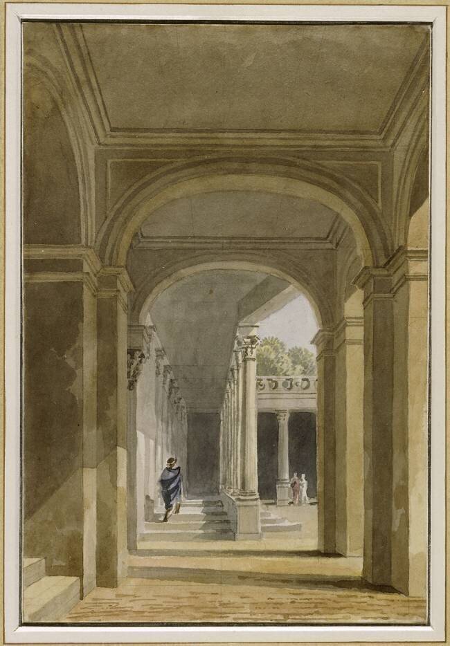 Portique de Serlio au château de Fontainebleau. Antoine-Laurent Castellan