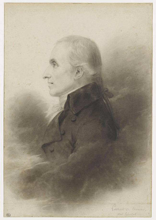 Portrait de Canova en buste, de profil à gauche Anne-Louis Girodet