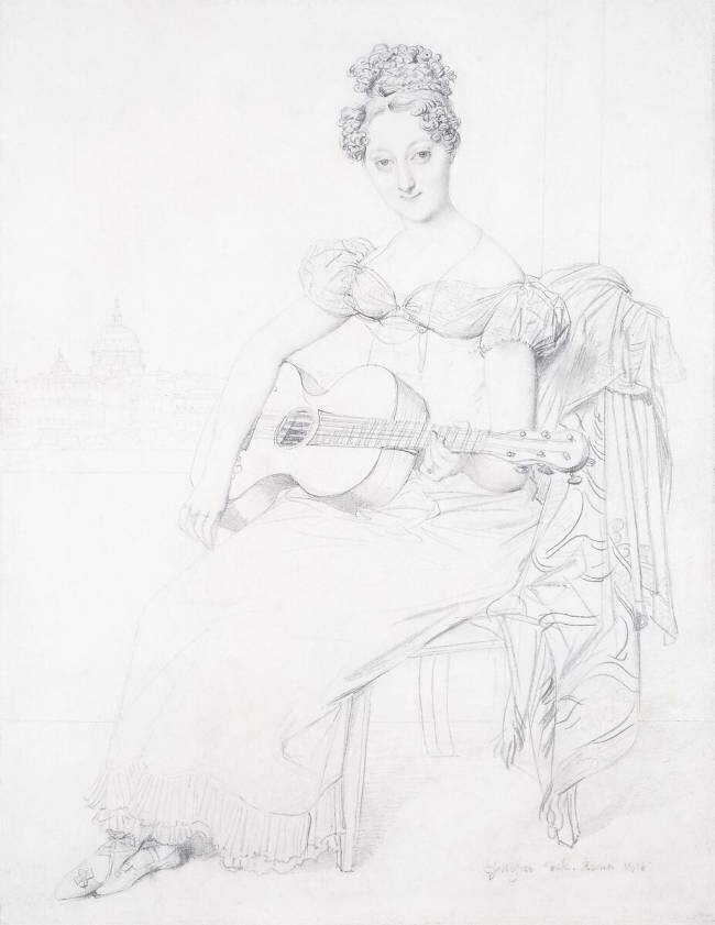 Portrait of Miss Elizabeth Keating playing her Guitar Jean-Auguste-Dominique Ingres