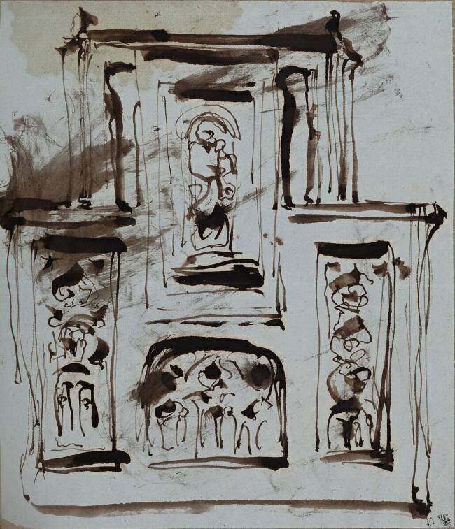 Projet pour la "Cheminée de la galerie de chêne" Victor Hugo