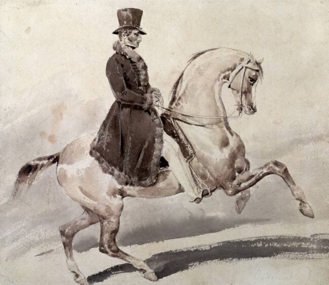 Rider in a coat edged with fur Théodore Géricault