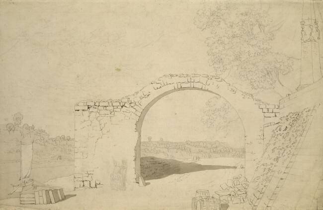 River Landscape with an Arch Caspar David Friedrich