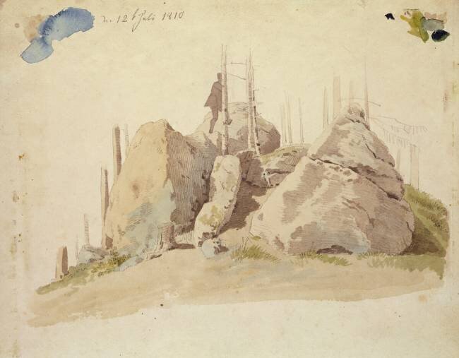 Rock and Tree: unfinished study Caspar David Friedrich