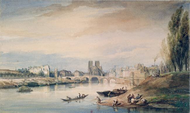 Seine with view of Notre-Dame and Ile de la Cité Charles-François Daubigny