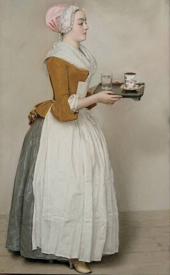 The Chocolate Girl (La Belle Chocolatière de Vienne), c. 1745. Artist: Liotard, Jean-Étienne (1702-1789) Jean-Etienne Liotard