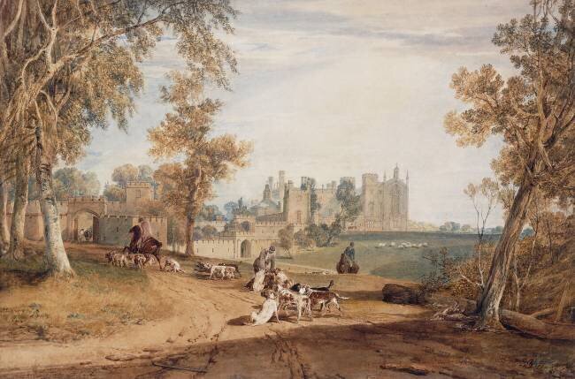 The North-West Front, Cassiobury, with Hounds and Huntsmen Joseph Mallord William Turner