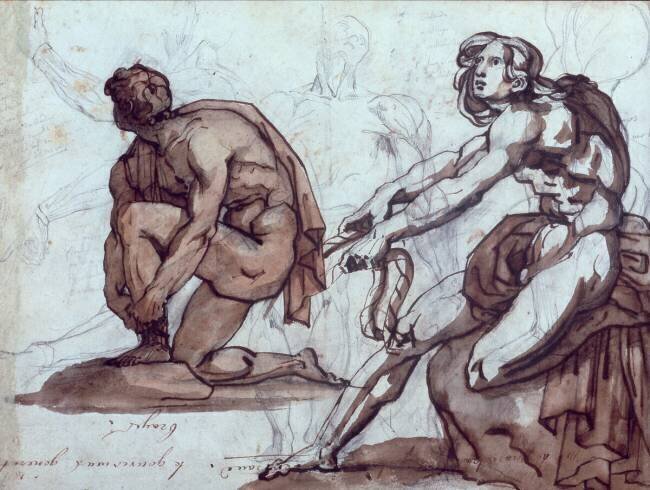 Two nude figures Théodore Géricault