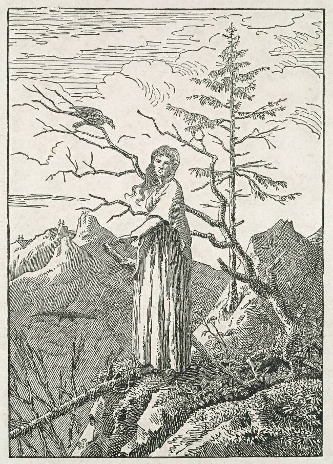 Woman with a Raven Caspar David Friedrich
