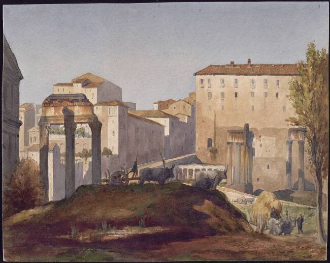 Album d'Italie, antiquités de Rome. Forum et Palatin. Vue du Forum du côté du Tabularium Louis Boitte