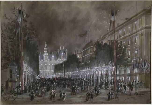 Inauguration et fête, Hôtel de Ville, avenue Victoria, le 13 juillet 1882 Hubert Clerget