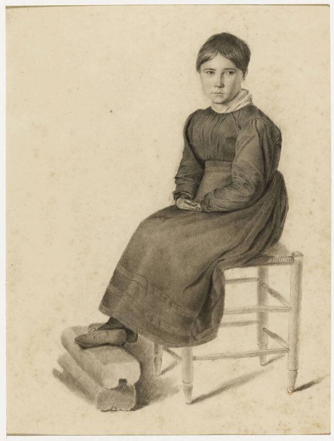 Jeune fille assise Augustin Bridoux