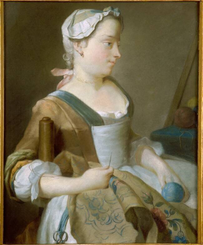 Jeune fille brodant Jean-Etienne Liotard