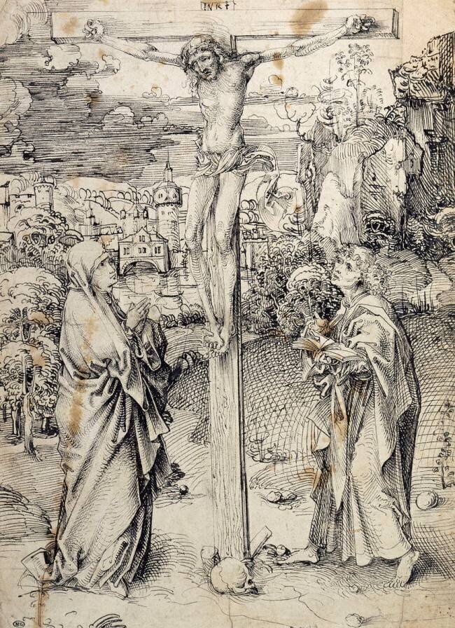La Crucifixion du Christ, avec la Vierge et saint Jean Albrecht Dürer