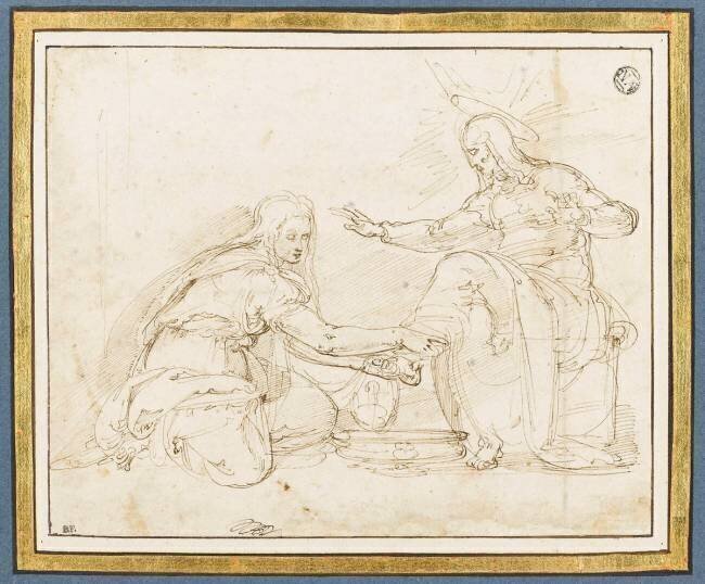 La Madeleine lavant les pieds de Jésus Battista Franco