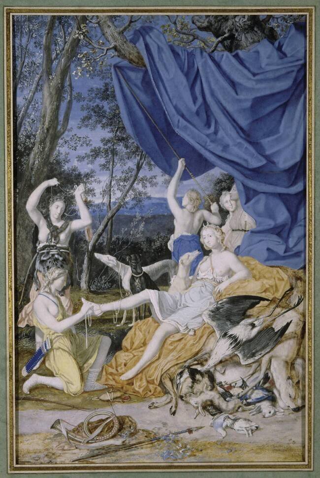 La reine Marie-Thérèse sous la figure de Diane et le repos de Diane aprés la chasse Joseph Werner the Younger