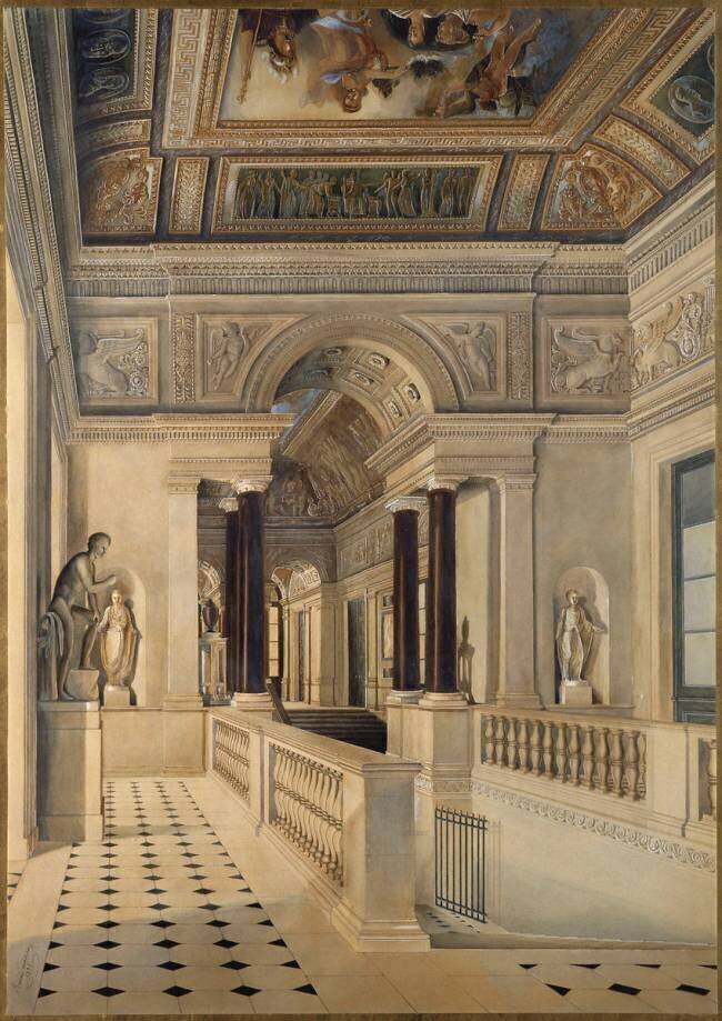 Le Grand escalier du Musée de Peinture : vue perspective Alexandre-Louis Badenier